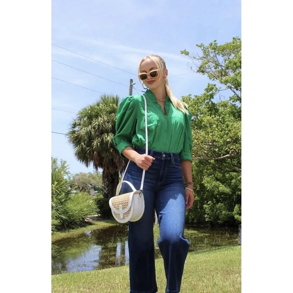 NWT Alden Adair - Blake Top emerald M - Picture 7 of 7